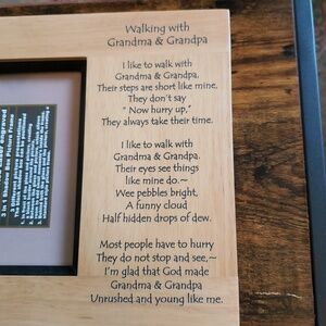 Endless Creations Hand Crafted   Picture Frame, Walking With Grandma & Grandpa